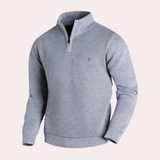 Stylischer herrenpullover mit reißverschluss – Grau