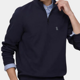 Stylischer herrenpullover mit reißverschluss – Marineblau