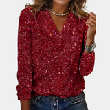 Priscilla - Pailletten-Top für Damen – Rot