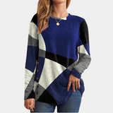 Lässiges damen-t-shirt mit langen armeln – Blau