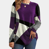 Lässiges damen-t-shirt mit langen armeln – Lila