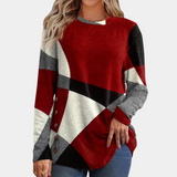Lässiges damen-t-shirt mit langen armeln – Rot