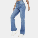 Damen Jeans | Flared Schnitt mit hoher Taille – Blau
