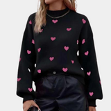 Übergroßer pullover für damen – Schwarz