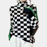Agnese – eleganter rollkragenpullover für damen – Schwarz und Weiß