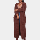 Stylischer, übergroßer damen-cardigan – Braun