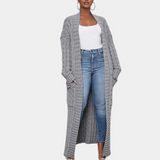 Stylischer, übergroßer damen-cardigan – Grau