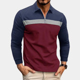 Langarm-poloshirt für herren – Burgunderrot