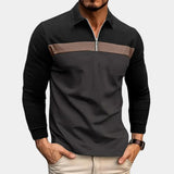 Langarm-poloshirt für herren – Hellgrau