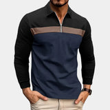 Langarm-poloshirt für herren – Marineblau