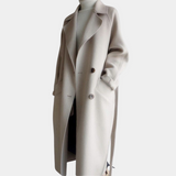 Langer mantel für damen – Beige