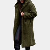 Eleganter langer cardigan für damen – Armeegrün