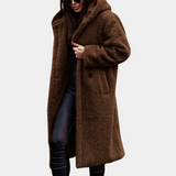 Eleganter langer cardigan für damen – Braun