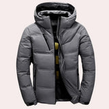 Warme herrenjacke mit kapuze – Dunkelgrau