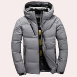 Warme herrenjacke mit kapuze – Hellgrau