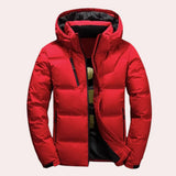Warme herrenjacke mit kapuze – Rot