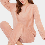 Warmer Fleece Damenpyjama - Elina – Rosa