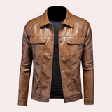 Stylisch - moderne bikerjacke für herren – Braun