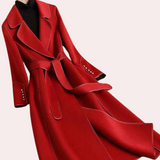 Izabela | Eleganter langer Damenmantel – Rot