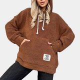 Weicher und warmer hoodie für frauen – Braun