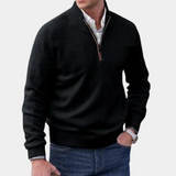 Stylischer pullover mit reißverschluss für herren – Schwarz