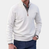 Stylischer pullover mit reißverschluss für herren – Weiß