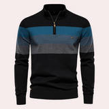 Calvin | trendiger gestreifter herrenpullover – Schwarz