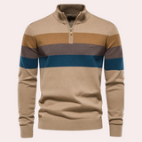 Calvin | trendiger gestreifter herrenpullover – Khaki
