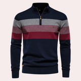 Calvin | trendiger gestreifter herrenpullover – Marineblau