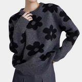 Luxuriöser, weich gestrickter damenpullover – Dunkelgrau