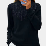 Iris – eleganter und warmer damenpullover – Schwarz