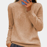 Iris – eleganter und warmer damenpullover – Kamel