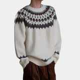 Warmer strickpullover für herren – Weiß