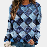 Stilvoller Bunter Damenpullover - Camilla – Blau