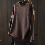 Theodora – eleganter damen-rollkragenpullover – Kaffee