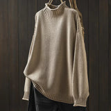 Theodora – eleganter damen-rollkragenpullover – Khaki