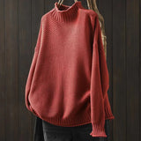 Theodora – eleganter damen-rollkragenpullover – Rot