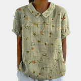 Lebendiges Blusenshirt für Frauen | Kurzarm – Grün