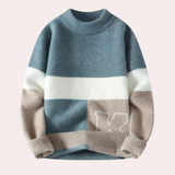 Rainer – moderner warmer pullover für herren – Blau
