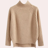 Catalina – stylischer gestrickter rollkragenpullover für damen – Aprikose