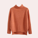 Catalina – stylischer gestrickter rollkragenpullover für damen – Orange