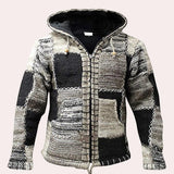 Orlando - moderne patchworkjacke mit kapuze für herren – Grau