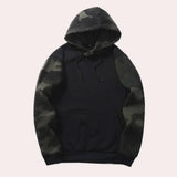 Fritz – stylisches herren-sweatshirt mit kapuze und tarnmuster – Schwarz