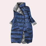 Erinne - luxuriöse wattierte jacke für frauen – Blau