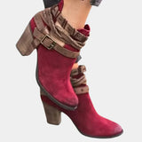 Izabela - trendige damenstiefel – Rot