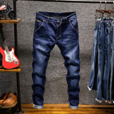 Herren Lang Jeans mit Taschen – Dunkelblau