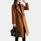 Lange Winterjacke für Damen – Braun