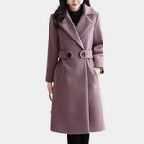 Lange Winterjacke für Damen – Lila