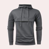 Nikita – lässiger herren-hoodie mit halbem reißverschluss – Dunkelgrau