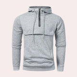 Nikita – lässiger herren-hoodie mit halbem reißverschluss – Grau